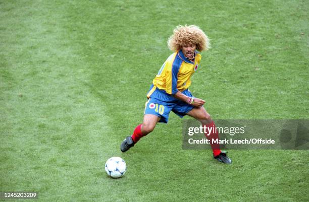 June 1998, Lens - World Cup France 1998 - Colombia v England - Colombia captain Carlos Valderrama -