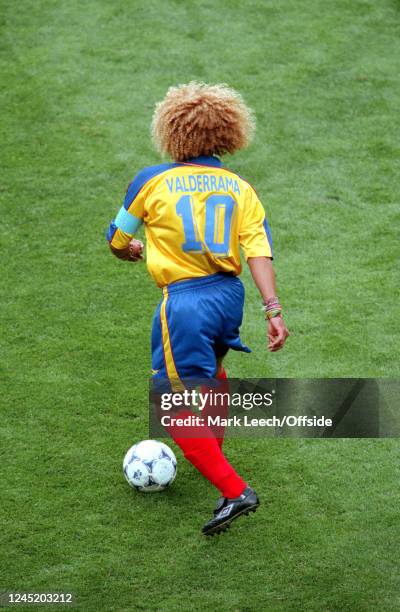 June 1998, Lens - World Cup France 1998 - Colombia v England - Colombia captain Carlos Valderrama -