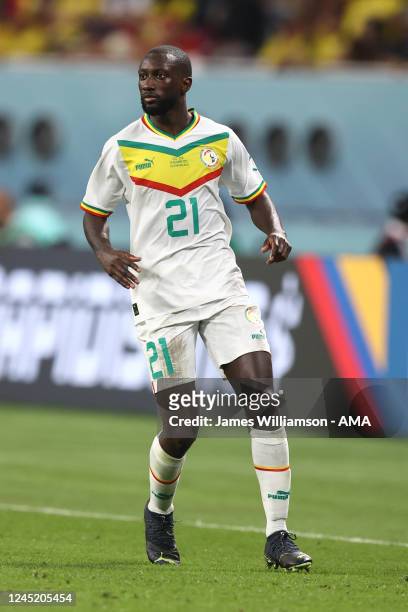 Youssouf Sabaly of Senegal during the FIFA World Cup Qatar 2022 Group A match between Ecuador and Senegal at Khalifa International Stadium on...