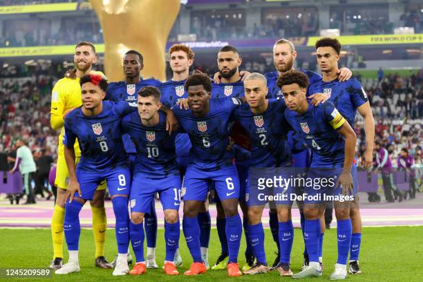 The players of the national team of the United States during the team photo during the FIFA World Cup Qatar 2022 Group B match between IR Iran and...