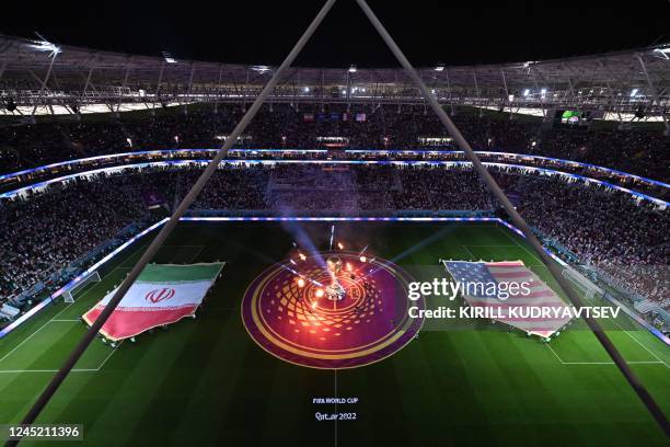 General view shows the Qatar 2022 World Cup Group B football match between Iran and USA at the Al-Thumama Stadium in Doha on November 29, 2022.