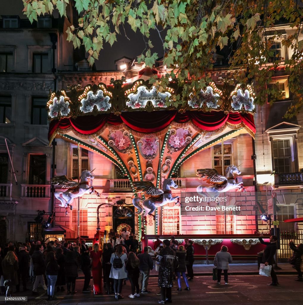 England November Annabel's unveils their 2022 Christmas Façade on November 29, 2022 in ...
