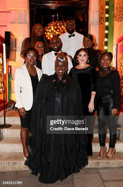 Members of The Kingdom Choir attend the unveiling of Annabel's 2022 Christmas Façade on November 29, 2022 in London, England.