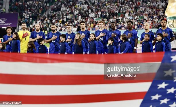 Player of USA poses for a photo prior to the FIFA World Cup Qatar 2022 Group B match between Iran and USA at Al Thumama Stadium in Doha, Qatar on...