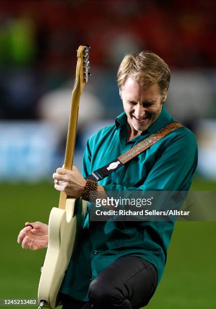 Chesney Hawkes at half time during the FIFA World Cup Qatar 2022 Group B match between Wales and England at Al Janoub Stadium on November 29, 2022 in...