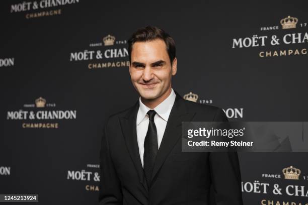 Roger Federer attends the Moet & Chandon Effervescence Event at Kunsthaus on November 29, 2022 in Zurich, Switzerland.