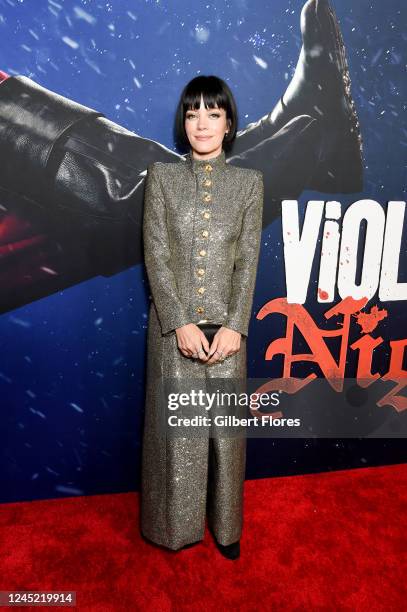 Lily Allen at the premiere of "Violent Night" held at TCL Chinese Theatre on November 29, 2022 in Los Angeles, California.