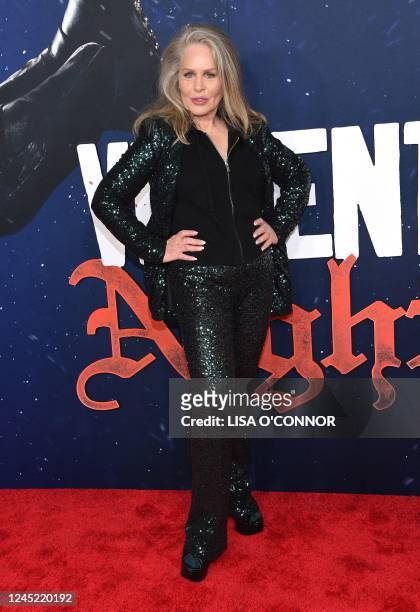 Actress Beverly D'Angelo arrives to the Violent Night Los Angeles Premiere at the TCL Chinese Theatre in Los Angeles, November 29, 2022.