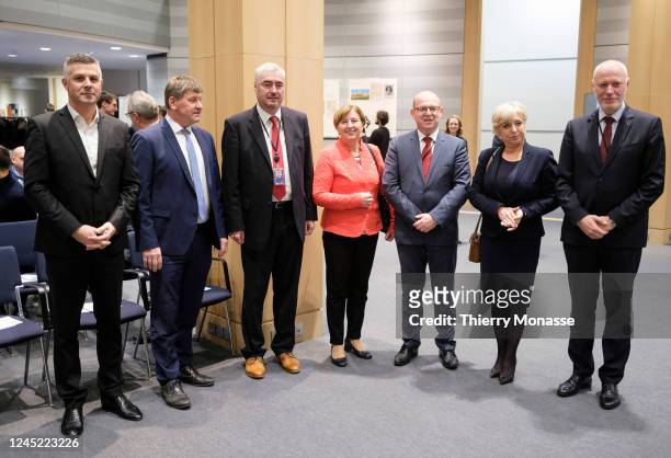 Slovenijan Members of the European Parliament, from Left to Right: Matjaz Nemec, Franc Bogovic, Milan Zver, Ljudmila Novak, Klemen Groelj, Romana...