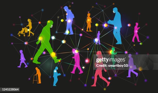 stockillustraties, clipart, cartoons en iconen met covid_19 tracering van contactpersonen - nauwkeurigheid