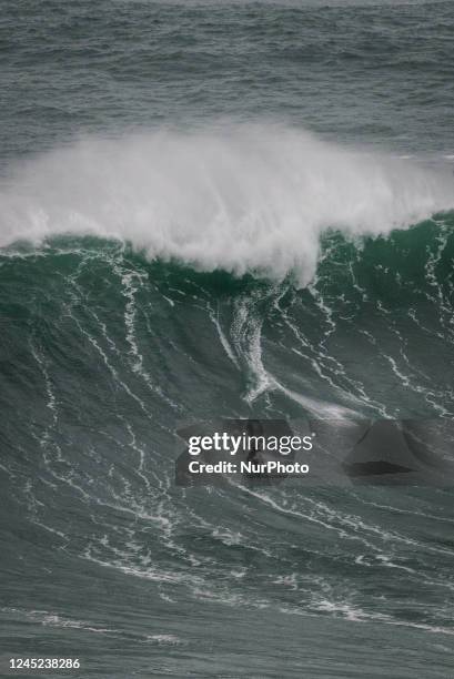 Surfers come to brave the big waves of Nazaré, on November 24, 2022