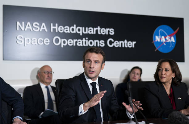 DC: Vice President Harris And French President Macron Attend NASA Briefing