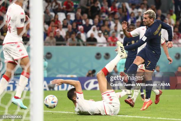 Antoine Griezmann of France scores a goal to make it 1-1 which was then ruled out for offside by VAR during the FIFA World Cup Qatar 2022 Group D...