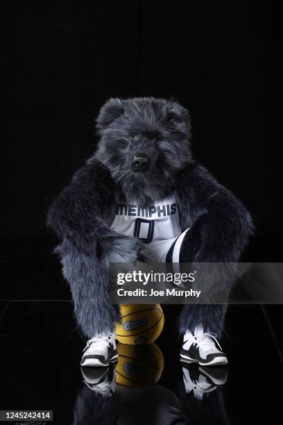 Mascot, Grizz of the Memphis Grizzlies poses for portraits on September 27, 2022 at FedEx Forum in Memphis, Tennessee. NOTE TO USER: User expressly...