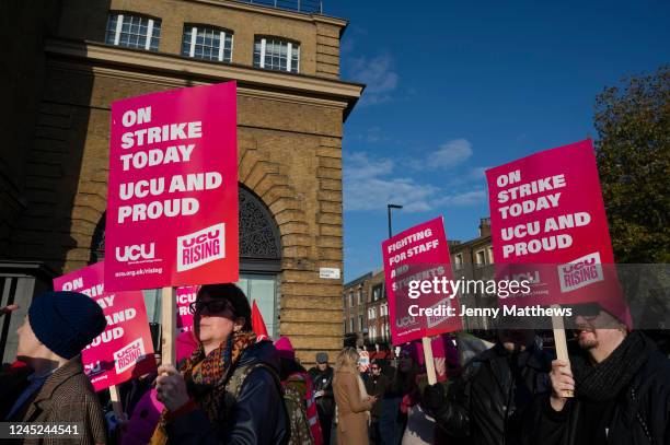 Large rally of striking university and college staff in front of Kings Cross station demanding a fair pay deal and restitution of pensions on 30th...