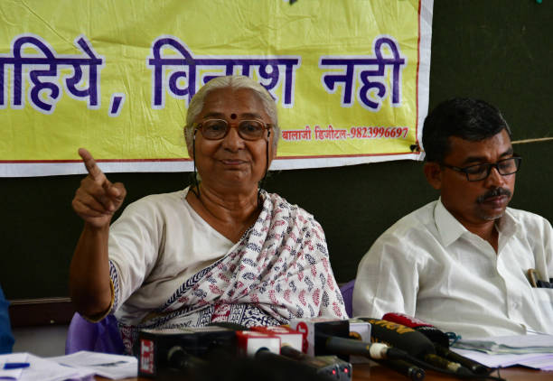 IND: Social Activist Medha Patkar Addresses Media At Marathi Patrakar Sangh In Mumbai