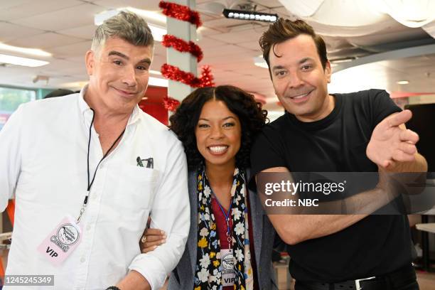 Pictured: Bryan Batt, Angel Parker, Jimmy Fallon --