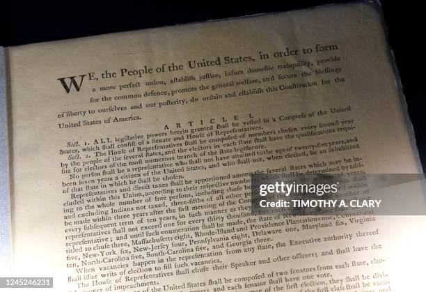 First printing of US Constitution, one of just 13 copies known to exist and one of only two known copies that remain in private hands is on display...