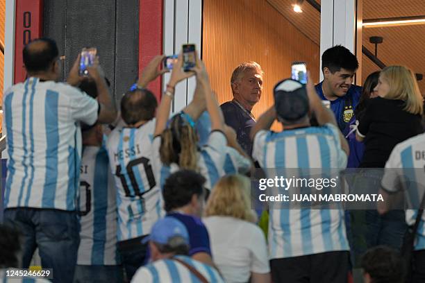 Argentina's forward Lionel Messi's father Jorge Messi waits in the tribune ahead of the start of the Qatar 2022 World Cup Group C football match...