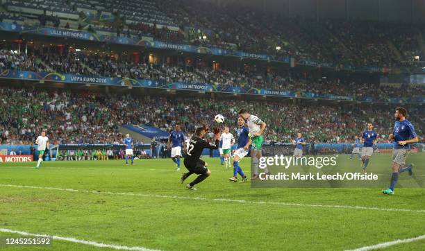 June 2016 - UEFA Euro 2016 - Italy v Republic of ireland : Robbie Brady scores the winning goal for Ireland.