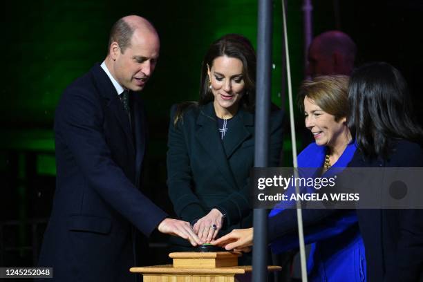 Britain's Prince William, Prince of Wales, and Britain's Catherine, Princess of Wales, along with Governor-elect of Massachusetts Maura Healey...