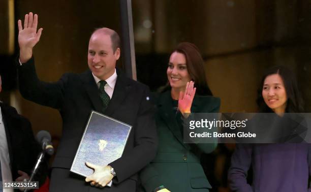 Boston, MA Prince of Wales William and Princess of Wales Kate make an appearance at Boston City Hall, accompanied by Boston Mayor Michelle Wu, far...