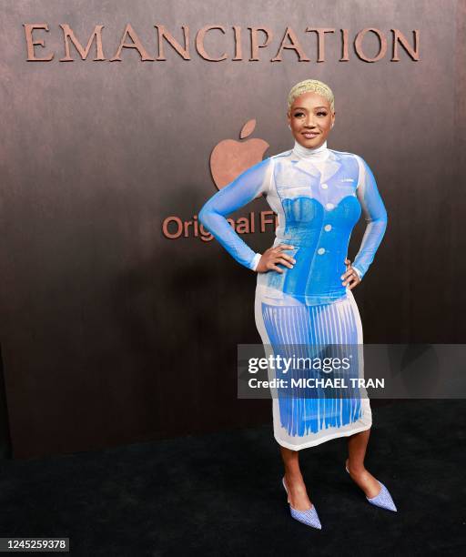 Actress Tiffany Haddish arrives for the premiere of Apple Original Films' "Emancipation" at the Regency Village Theatre in Westwood, California, on...