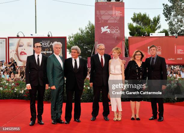 Jury members director Darren Aronofsky, musician David Byrne, Mario Martone, Andre Techine, Alba Rohrwacher, Eija-Liisa Ahtila and Todd Haynes attend...