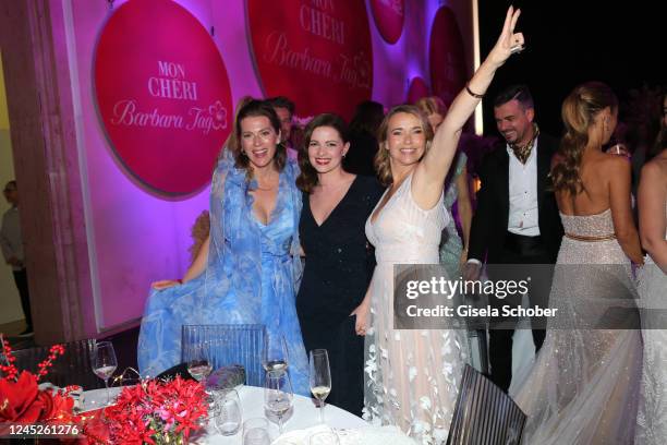 Nele Kiper, Jennifer Ulrich, Tina Ruland during the Mon Cheri Barbara Tag at Haus der Kunst on November 30, 2022 in Munich, Germany.