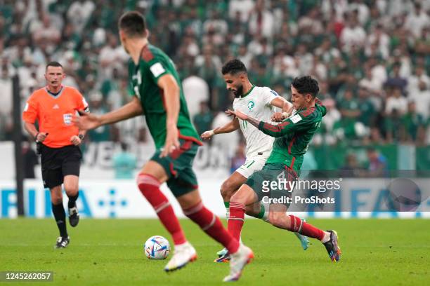 Lusail Stadium, World Cup 2022 in Qatar game between Saudi Arabia and Mexico, Saudi Arabia player Saleh Alshehri - Photo by Icon sport during the...