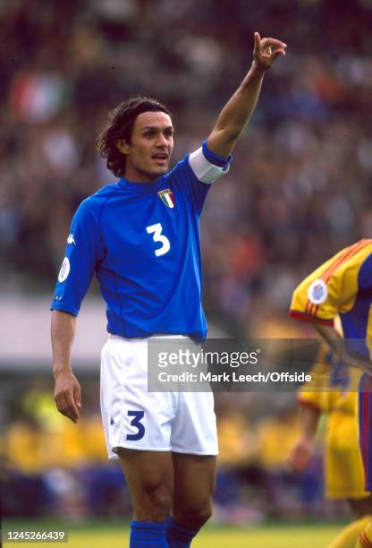 June 2000 - Euro Championships Quarter Final - Italy v Romania - Italian captain Paolo Maldini