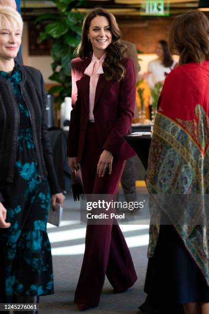 Catherine, Princess of Wales during a visit to the Greentown Labs in Somerville, to learn about climate innovations which are being incubated in...