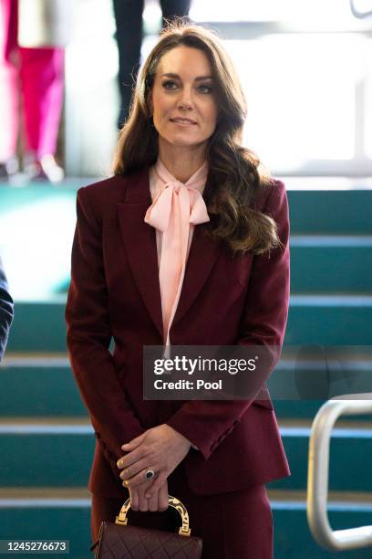 Catherine, Princess of Wales during a visit to the Greentown Labs in Somerville, to learn about climate innovations which are being incubated in...