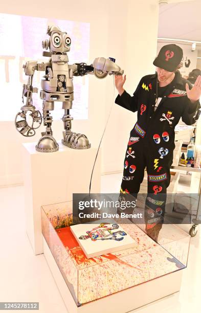 Philip Colbert attends the unveiling of his Lobstar Bots, on view at Phillips' London galleries in Berkeley Square until 14 December, on December 1,...