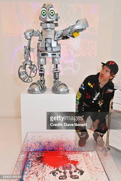 Philip Colbert attends the unveiling of his Lobstar Bots, on view at Phillips' London galleries in Berkeley Square until 14 December, on December 1,...