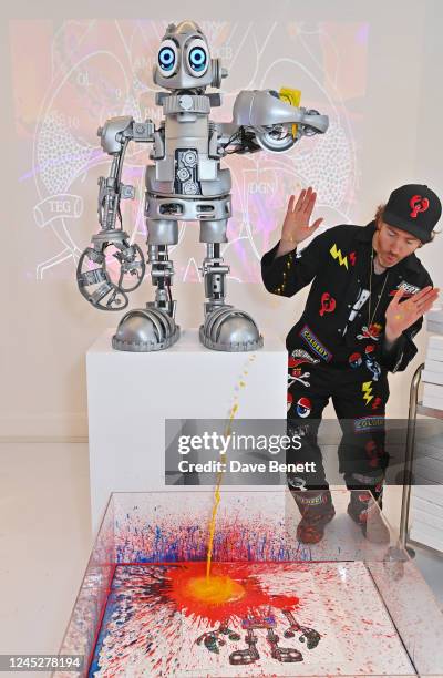 Philip Colbert attends the unveiling of his Lobstar Bots, on view at Phillips' London galleries in Berkeley Square until 14 December, on December 1,...