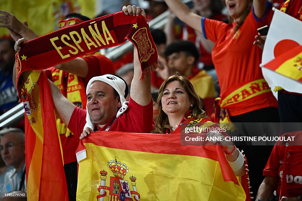 Spain Fans Spain fans attend the Qatar 2022 World Cup Group E football match ...