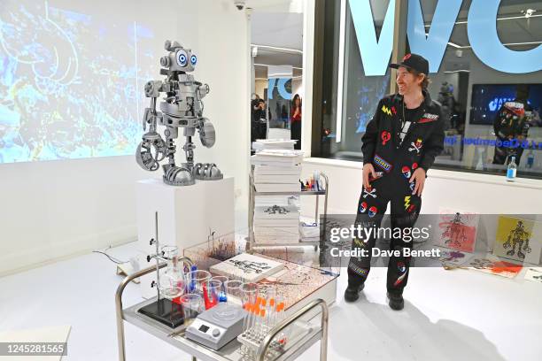 Philip Colbert attends the unveiling of his Lobstar Bots, on view at Phillips' London galleries in Berkeley Square until 14 December, on December 1,...