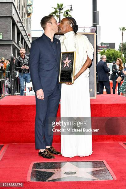Adam Smith and Billy Porter at the star ceremony where Billy Porter is honored with a star on the Hollywood Walk of Fame on December 1, 2022 in Los...