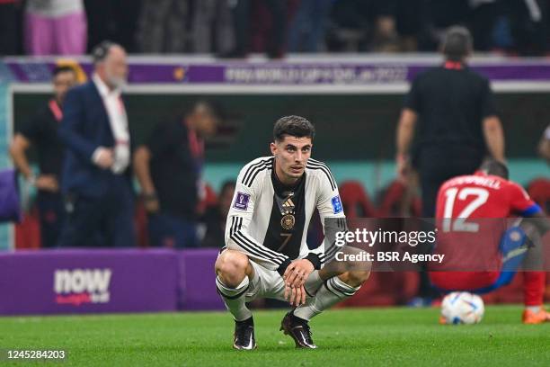Kai Havertz of Germany looks dejected after the Group E - FIFA World Cup Qatar 2022 match between Costa Rica and Germany at the Al Bayt Stadium on...