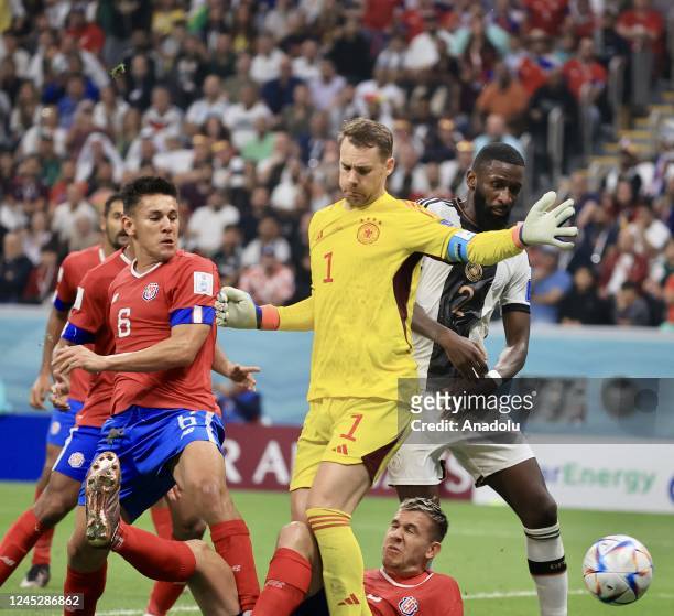Juan Pablo Vargas of Costa Rica in action during the FIFA World Cup Qatar 2022 Group E match between Costa Rica and Germany at Al Bayt Stadium in Al...