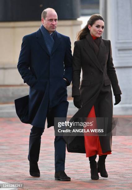 Prince William, Prince of Wales and Catherine, Princess of Wales visit Piers Park in Boston, Massachusetts, on December 1, 2022.