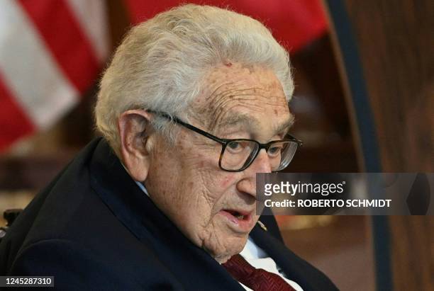 Former US Secretary of State Henry Kissinger attends a luncheon at the US State Department in Washington, DC, on December 1, 2022.