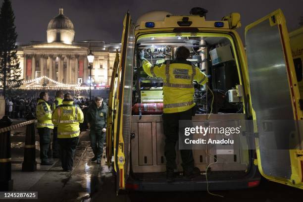 Ambulance workers go on strike due to the wage dispute over pay and conditions in London, United Kingdom on December 1, 2022.