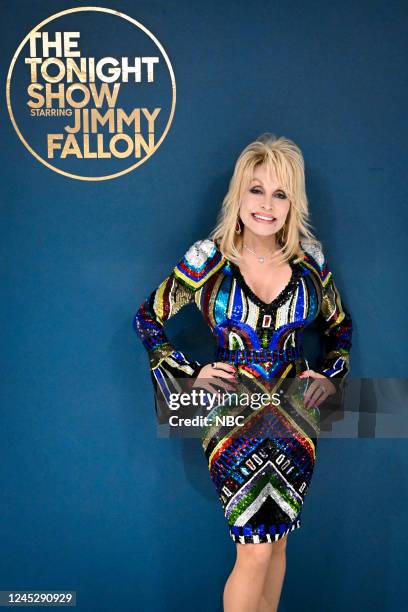 Episode 1756 -- Pictured: Singer-songwriter Dolly Parton poses backstage on Wednesday, November 30, 2022 --