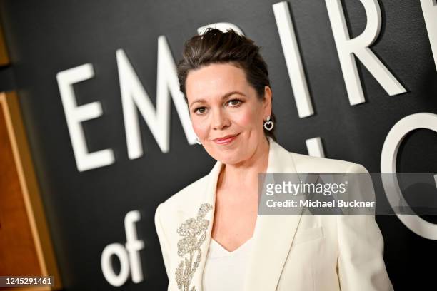 Olivia Colman at the Los Angeles premiere of "Empire of Light" held at Samuel Goldwyn Theater on December 1, 2022 in Beverly Hills, California.