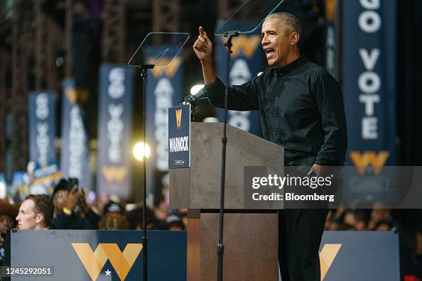 Prez Obama Rally Former US President Barack Obama speaks during a campaign rally for ...
