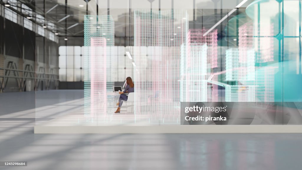 Wireframe Vr Example Virtual Architectural Wireframe Model High-Res Stock Photo - Getty Images