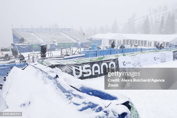 Due to the bad weather conditions, the jury has decided to cancel the raceduring the Audi FIS Alpine Ski World Cup Men's Downhill on December 2, 2022...