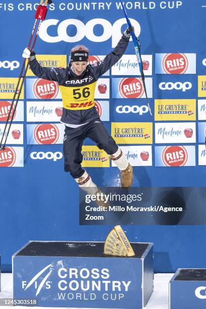 Jessie Diggins from USA takes 1st place during the FIS Cross Country World Cup Men's and Women's 10 km individual on December 2, 2022 in Lillehammer,...